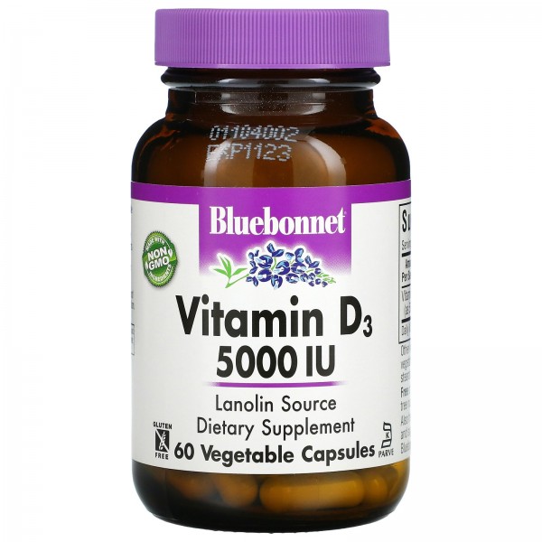 Bluebonnet Nutrition Витамин D3 5000 МЕ 60 капсул...