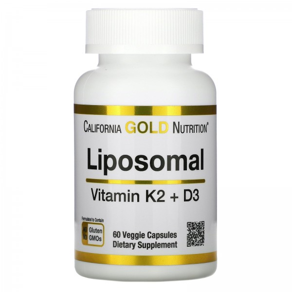 California Gold Nutrition Витамины D3-K2 липосомал...