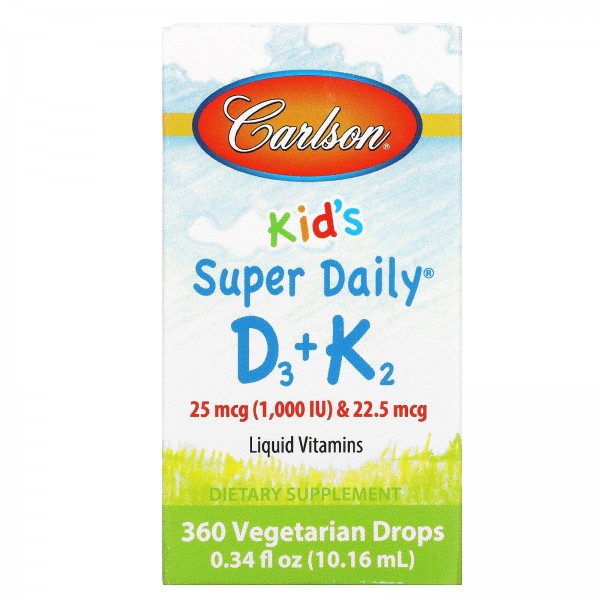 Carlson Labs Витамины D3-K2 для детей 1000 МЕ/225 ...
