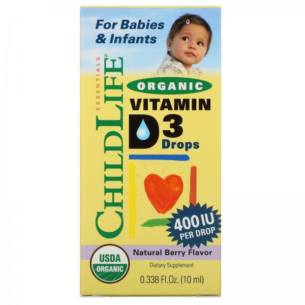 ChildLife Витамин D3 400 МЕ органический Ягоды 10 ...