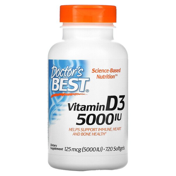 Doctor's Best Витамин D3 5000 МЕ 720 мягких желати...