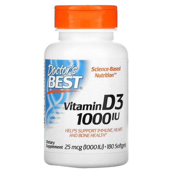 Doctor's Best Витамин D3 1000 МЕ 180 капсул...