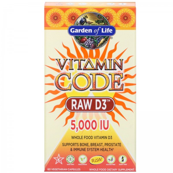 Garden of Life Vitamin Code Raw Витамин D3 5000 МЕ...