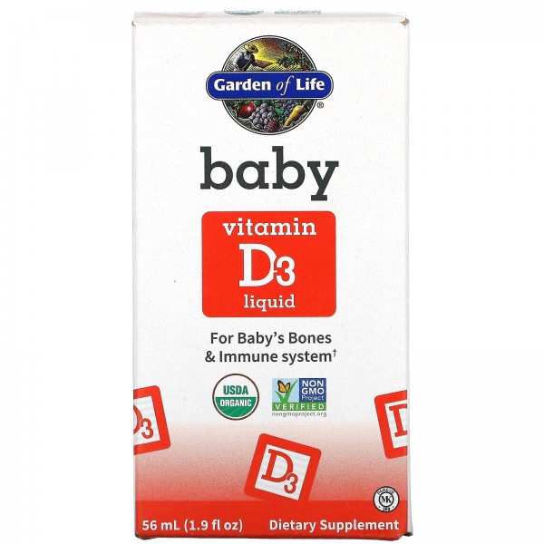 Garden of Life жидкий витамин D3 для малышей 56 мл...