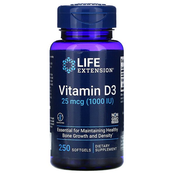 Life Extension Витамин D3 1000 МЕ 250 капсул