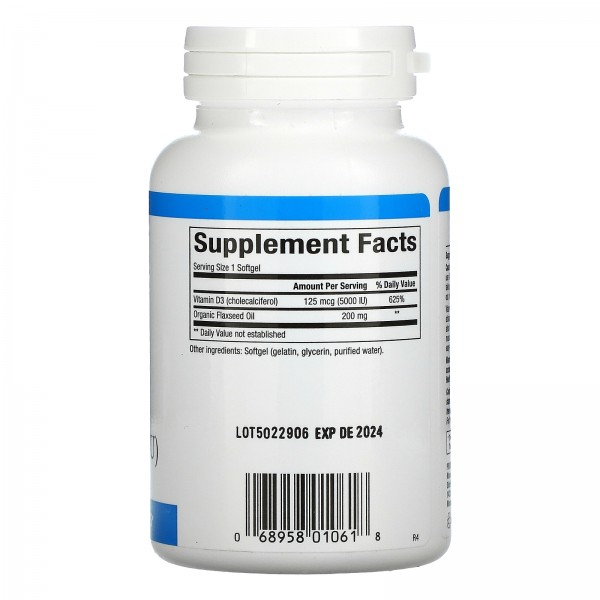 Natural Factors Витамин D3 5000 МЕ 240 софтгель