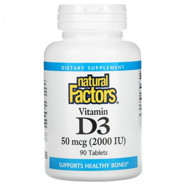 Natural Factors Витамин D3 2000 МЕ 90 таблеток...