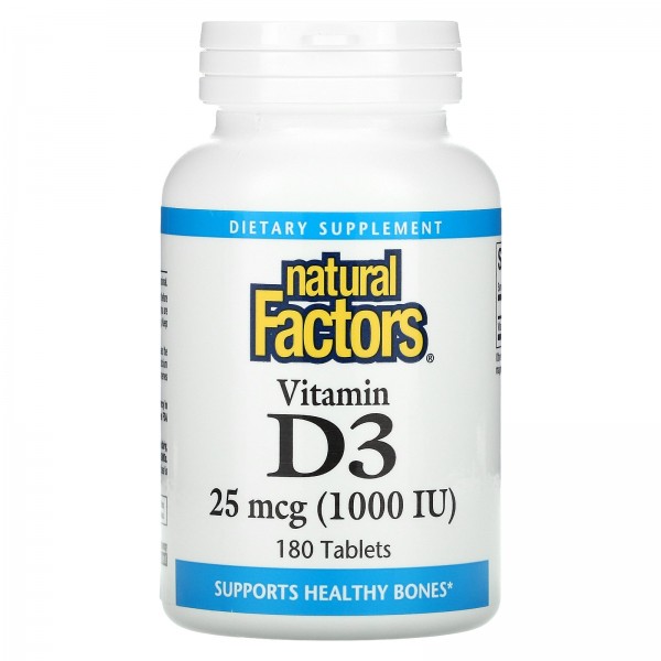 Natural Factors Витамин D3 1000 МЕ 180 таблеток...
