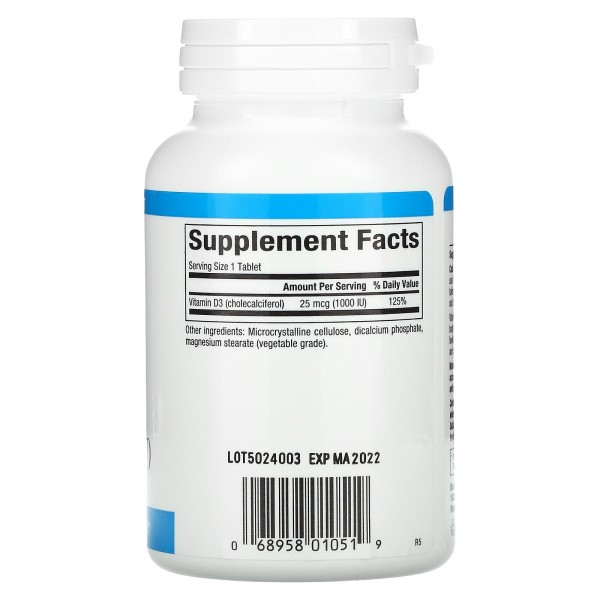 Natural Factors Витамин D3 1000 МЕ 180 таблеток