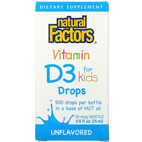 Natural Factors Витамин D3 400 МЕ для детей 15 мл ...