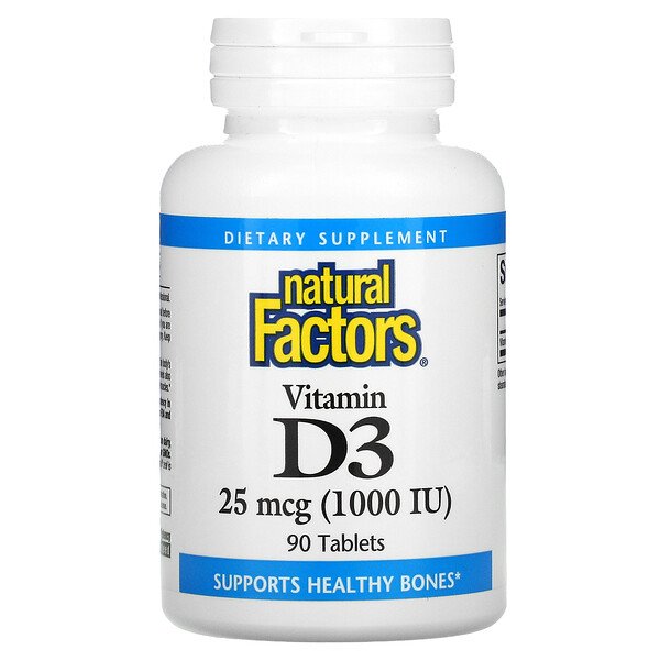 Natural Factors Витамин D3 1000 МЕ 90 таблеток...