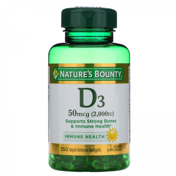 Nature's Bounty Витамин D3 2000 МЕ 350 капсул...