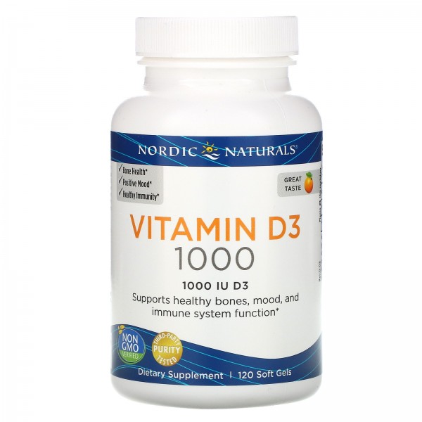 Nordic Naturals Витамин D3 1000 МЕ Апельсин 120 со...