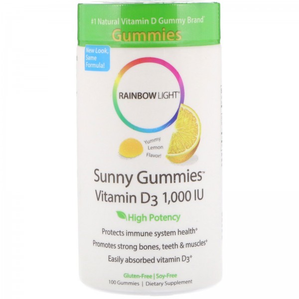 Rainbow Light Витамин D3 1000 МЕ Лимон 100 жевател...