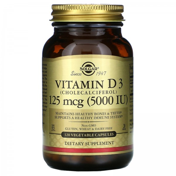 Solgar Витамин D3 5000 МЕ 120 вегетарианских капсу...