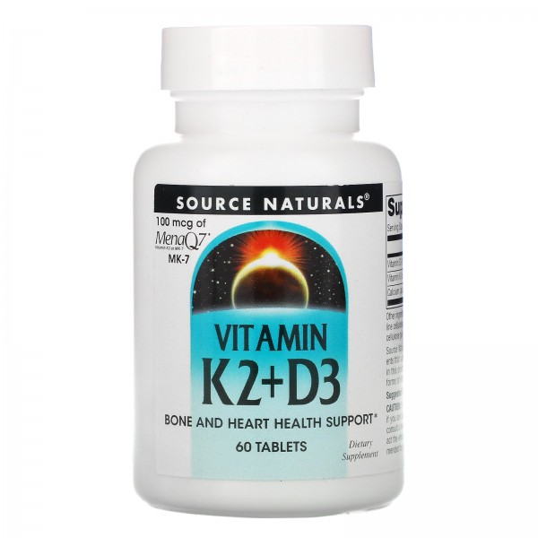 Source Naturals Витамины D3-K2 400 МЕ/100 мкг 60 т...