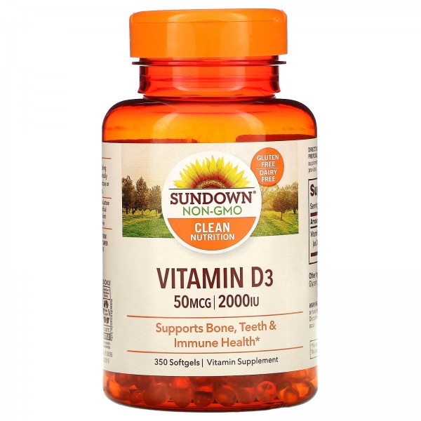 Sundown Naturals Витамин D3 2000 МЕ 350 софтгель...