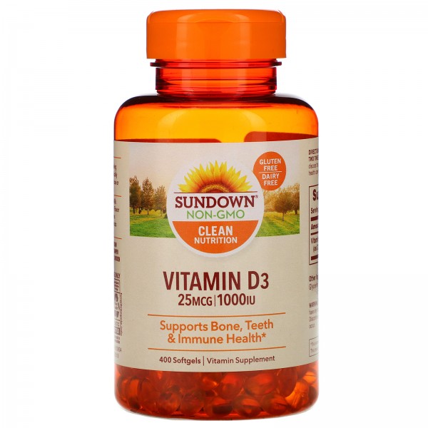 Sundown Naturals Витамин D3 1000 МЕ 400 мягких таблеток