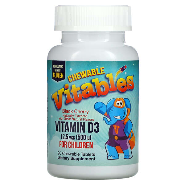 Vitables Витамин D3 500 МЕ для детей со вкусом черешни 90 жевательных таблеток