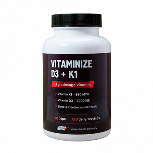 PROTEIN.COMPANY Витамины D3-K1 5000 МЕ/360 мкг 120...
