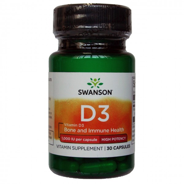 Swanson Витамин Д3 1000 МЕ 30 капсул...