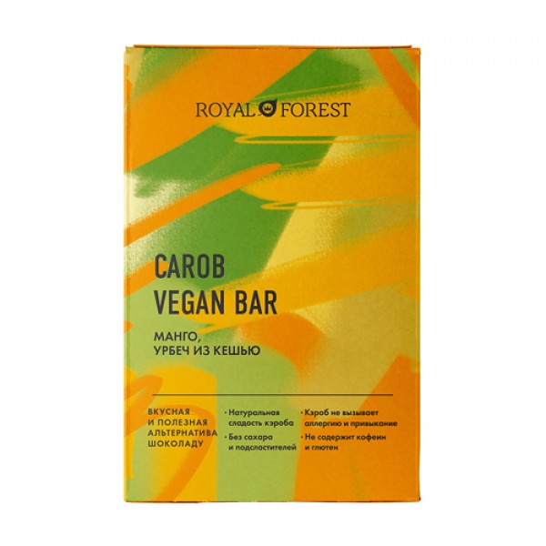 Royal Forest Шоколад `Carob Vegan Bar` Манго, урбе...