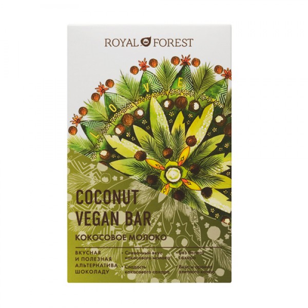 Royal Forest Шоколад `Vegan Coconut Bar` Кокосовое молоко 50 г