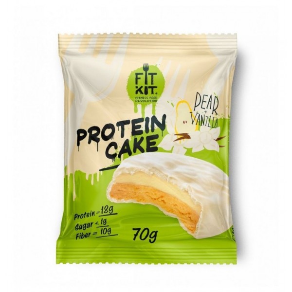 FITKIT Protein WHITE cake с начинкой 70 г Груша-ва...