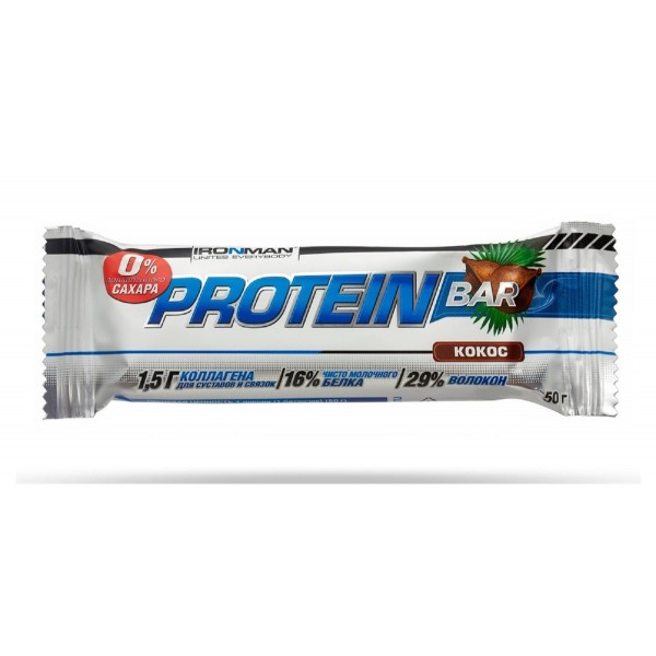 Ironman Батончик 'Protein Bar' без сахара 50 г Кок...