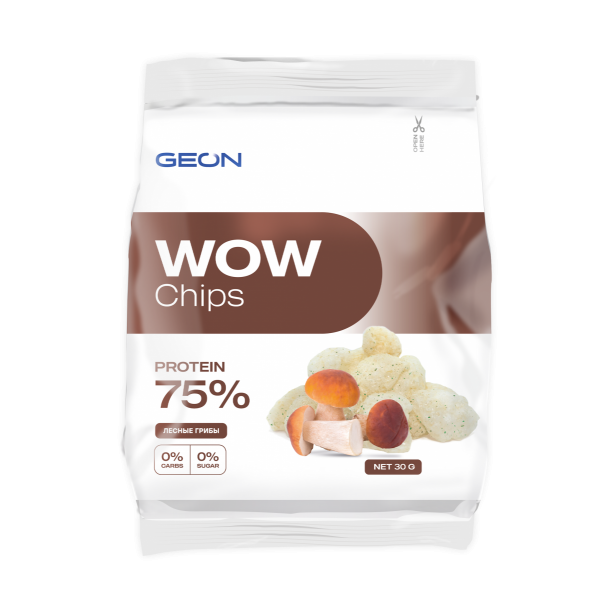GEON Чипсы протеиновые WOW Chips 30 г Лесные грибы