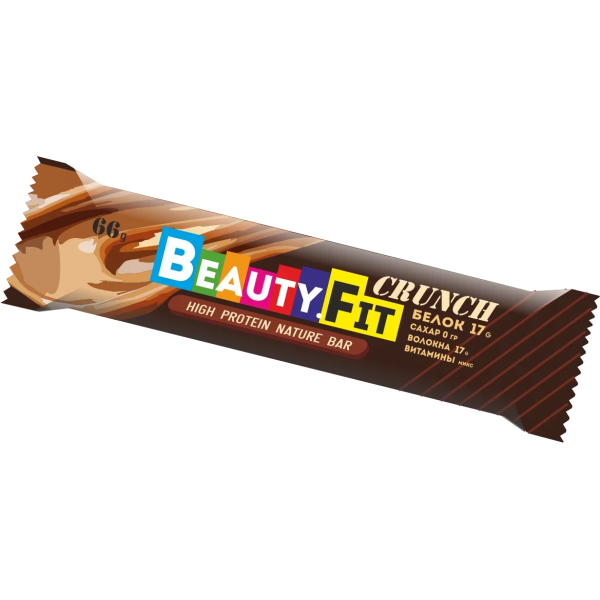 Beauty Fit Батончик низкоуглеводный Кранч 66 г Карамель-воздушный рис