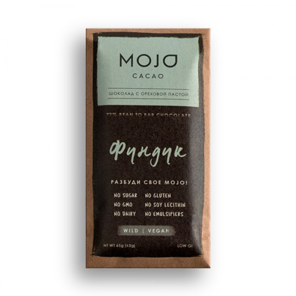 Mojo Cacao Шоколад горький `Фундук`, 72% какао 65 ...