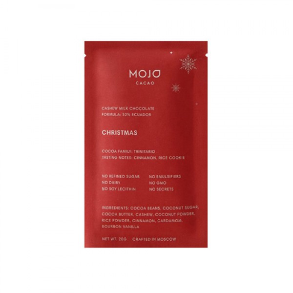 Mojo Cacao Шоколад кешью `Christmas`, 52% какао 20...