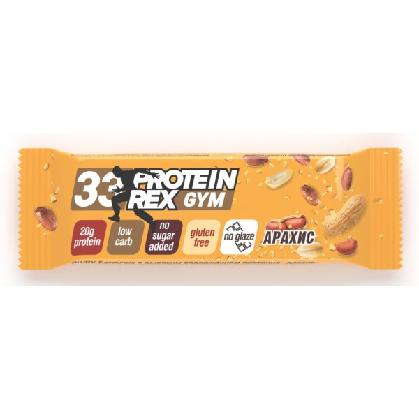 ProteinRex Батончик протеиновый 33% Gym 60 г Арахи...