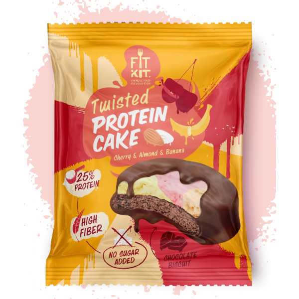 FITKIT Печенье Twisted Protein Cake 70 г Вишня-мин...