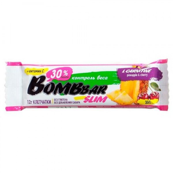 Bombbar Slim протеиновый батончик 35 г Ананас-Вишн...