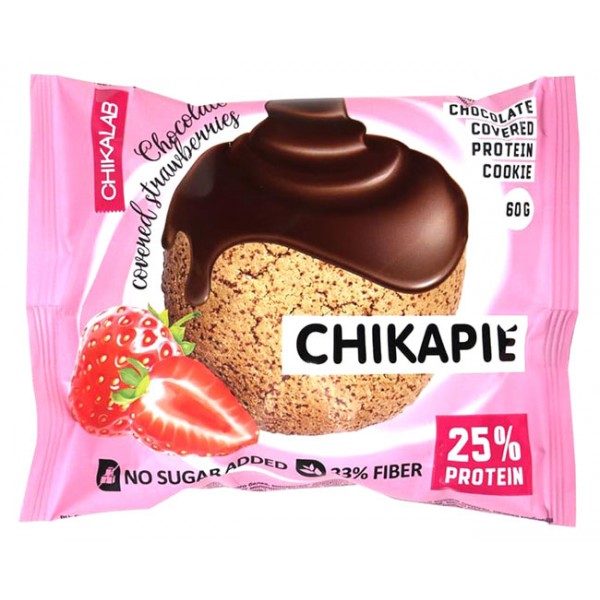 CHIKALAB ChikaPie Печенье глазированное с начинкой 60 г Клубника в шоколаде