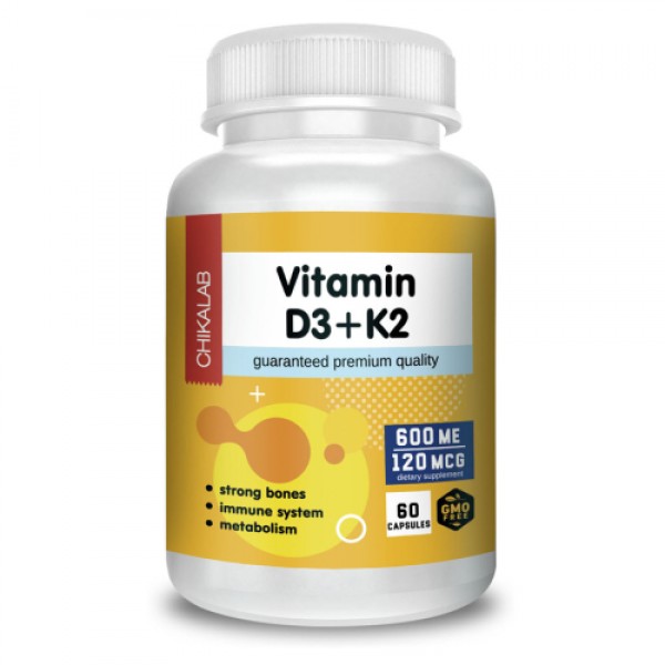 CHIKALAB Витамины Д3+К2 60 капcул
