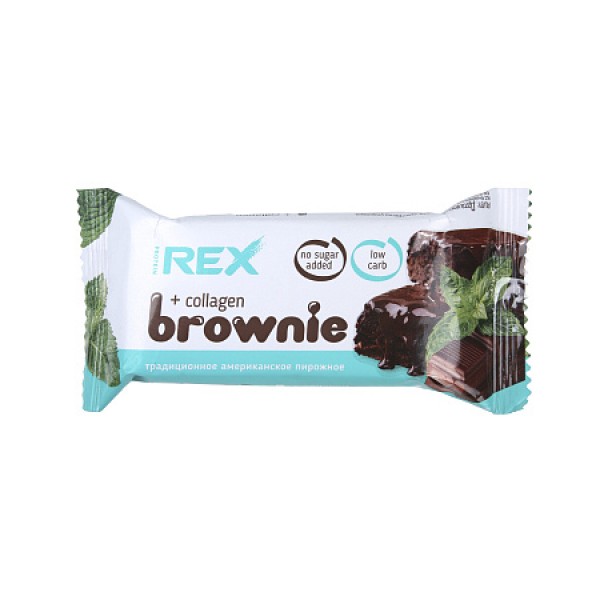 ProteinRex Пирожное протеиновое Brownie 50 г Мята...