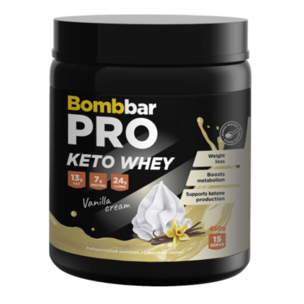 BombBar Протеин PRO Keto Whey 450 г Ваниль-сливки...