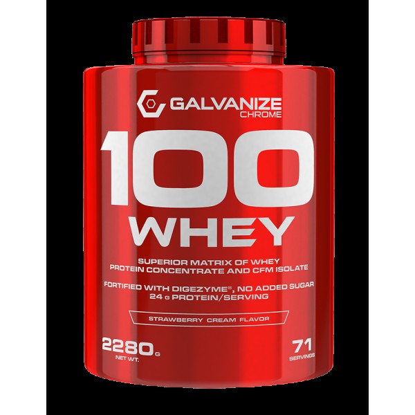 Galvanize Nutrition Протеин 100% Whey Protein 2280 г Клубничный крем
