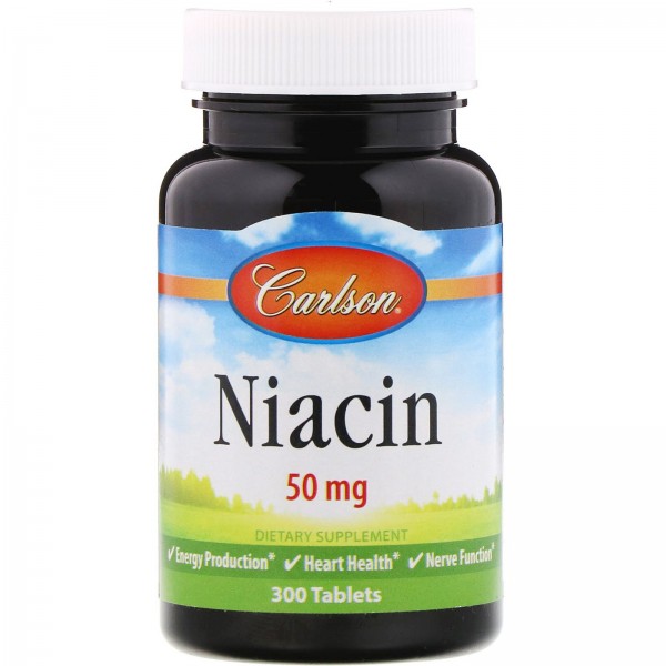 Carlson Labs Ниацин 50 мг 300 таблеток