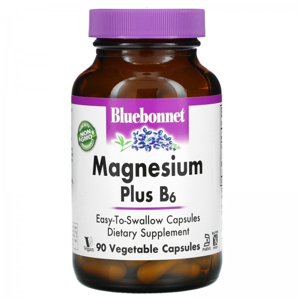 Bluebonnet Nutrition Магний с витамином B6 90 веге...